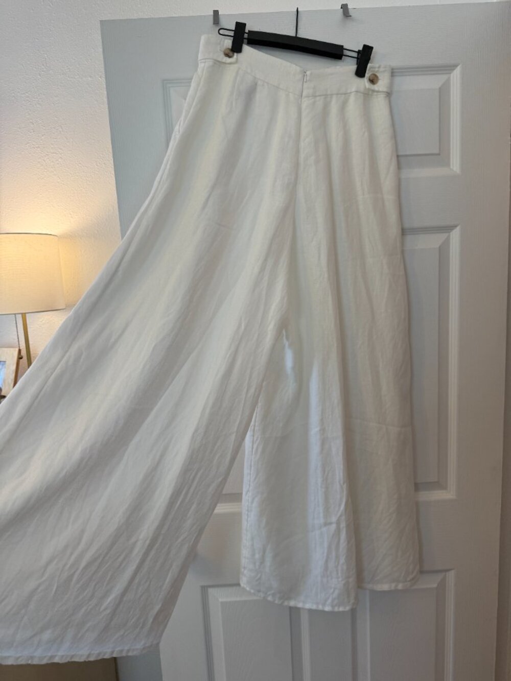 Banana Republic White Linen Wide Leg Palazzo Pants - Picture 6 of 11